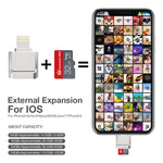 محول MicroDrive 8 دبابيس إلى بطاقة TF، قارئ بطاقة صغير لـ iPhone و iPad، قارئ بطاقة