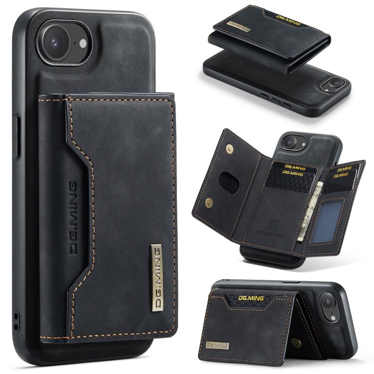 غطاء هاتف محفظة جلدية من سلسلة DG.MING M2 بثلاث طيات لحمل البطاقات، لهواتف iPhone 17e / 16e، iPhone 17 Pro Max، iPhone 17 Pro، iPhone 17، iPhone Air، iPhone 16 Pro Max، iPhone 16 Pro، iPhone 16 Plus، iPhone 16