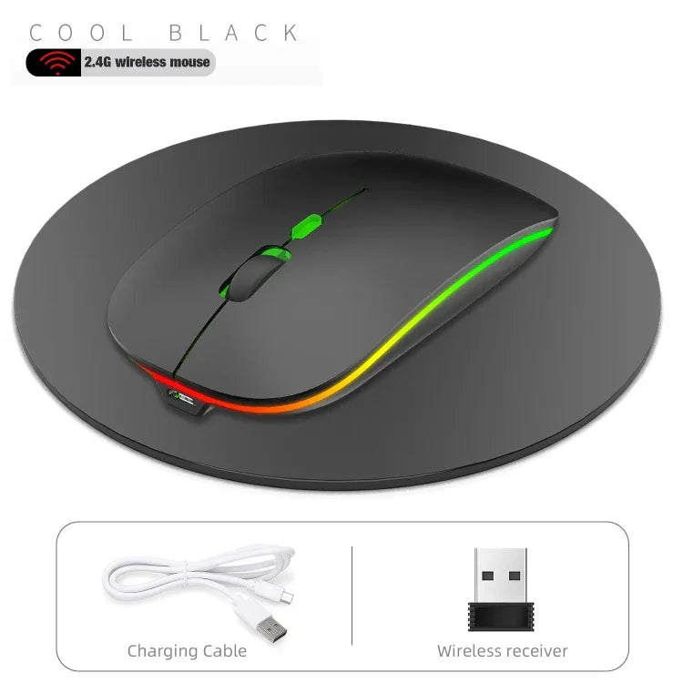 فأرة لاسلكية قابلة لإعادة الشحن USB HXSJ M40 2.4GHZ بدقة 800،1200،1600dpi مع تعديل الترس الثالث ملونة