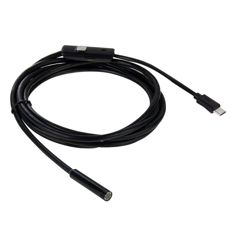 كاميرا فحص أنبوب ثعبان USB صغير مقاوم للماء AN97 مع وظيفة OTG لهواتف أندرويد، مع 6 مصابيح LED، 5.5مم، 8مم