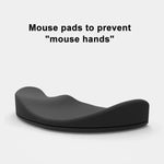 Silicone Wrist Support Mouse Pad Mobile Palm Rest Office Hand Rest, Black Left Hand, Grey Right Hand, Grey Left Hand
