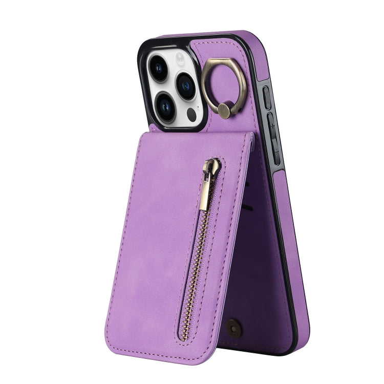 غطاء هاتف بحلقة وزر سحاب مع فتحة بطاقة RFID بتصميم رجعي، لهواتف iPhone 16 Pro، iPhone 16 Plus، iPhone 16، iPhone 15 Pro Max، iPhone 15 Pro، iPhone 15 Plus