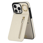 غطاء هاتف بحلقة وزر سحاب مع فتحة بطاقة RFID بتصميم رجعي، لهواتف iPhone 16 Pro، iPhone 16 Plus، iPhone 16، iPhone 15 Pro Max، iPhone 15 Pro، iPhone 15 Plus