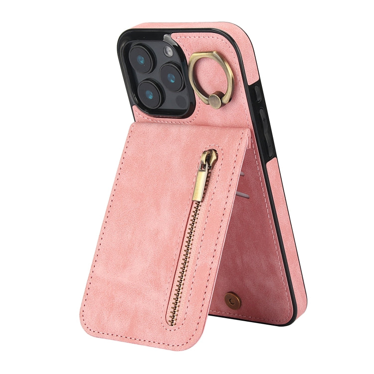 غطاء هاتف بحلقة وزر سحاب مع فتحة بطاقة RFID بتصميم رجعي، لهواتف iPhone 16 Pro، iPhone 16 Plus، iPhone 16، iPhone 15 Pro Max، iPhone 15 Pro، iPhone 15 Plus