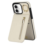 غطاء هاتف بحلقة وزر سحاب مع فتحة بطاقة RFID بتصميم رجعي، لهواتف iPhone 16 Pro، iPhone 16 Plus، iPhone 16، iPhone 15 Pro Max، iPhone 15 Pro، iPhone 15 Plus