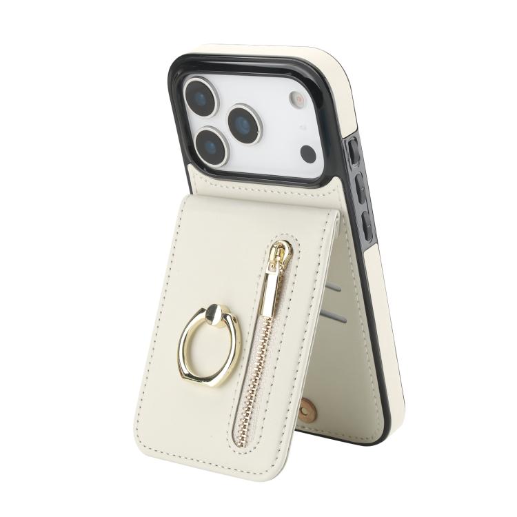 غطاء هاتف بحلقة وزر سحاب بتقنية RFID لبطاقات الذاكرة، لهواتف iPhone 17e / 16e، iPhone 17 Pro Max، iPhone 17 Pro، iPhone 17، iPhone Air، iPhone 16 Pro Max