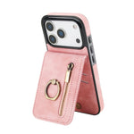 غطاء هاتف بحلقة وزر سحاب بتقنية RFID لبطاقات الذاكرة، لهواتف iPhone 17e / 16e، iPhone 17 Pro Max، iPhone 17 Pro، iPhone 17، iPhone Air، iPhone 16 Pro Max