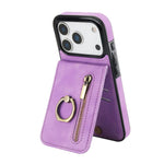 غطاء هاتف بحلقة وزر سحاب بتقنية RFID لبطاقات الذاكرة، لهواتف iPhone 17e / 16e، iPhone 17 Pro Max، iPhone 17 Pro، iPhone 17، iPhone Air، iPhone 16 Pro Max