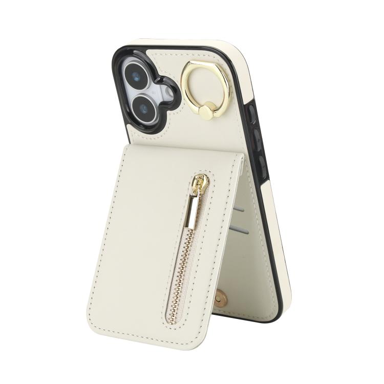 غطاء هاتف بحلقة وزر سحاب بتقنية RFID لبطاقات الذاكرة، لهواتف iPhone 17e / 16e، iPhone 17 Pro Max، iPhone 17 Pro، iPhone 17، iPhone Air، iPhone 16 Pro Max