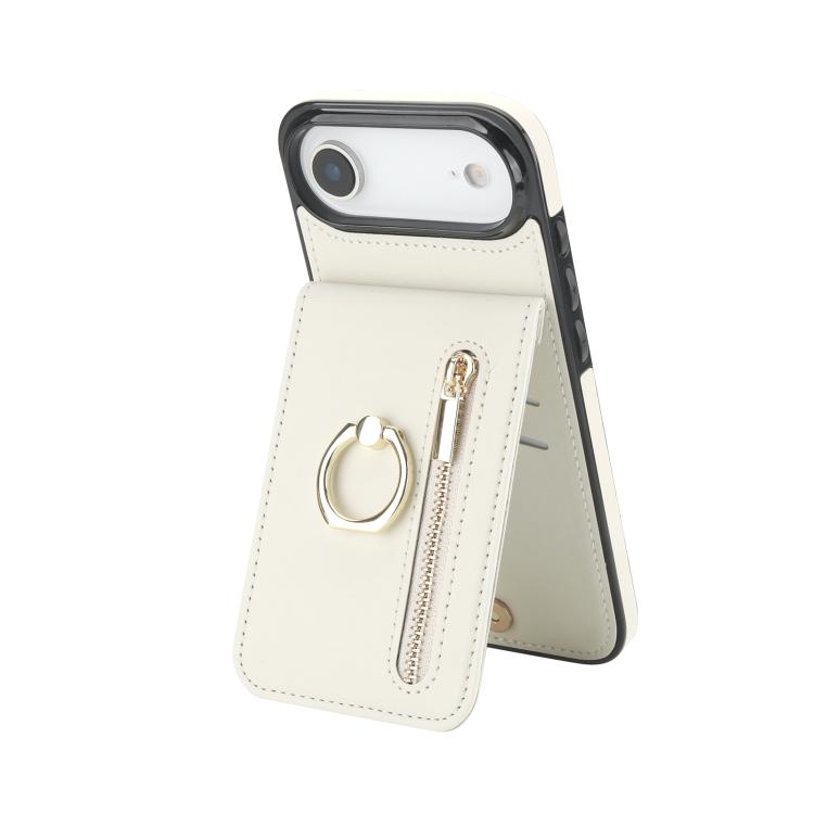 غطاء هاتف بحلقة وزر سحاب بتقنية RFID لبطاقات الذاكرة، لهواتف iPhone 17e / 16e، iPhone 17 Pro Max، iPhone 17 Pro، iPhone 17، iPhone Air، iPhone 16 Pro Max
