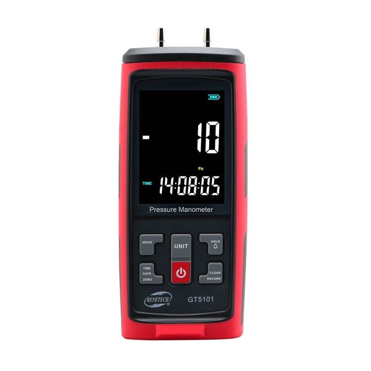 مقياس ضغط تفاضلي BENETECH GT5101 بشاشة LCD، 1 كيلو باسكال، 2 كيلو باسكال، 4 كيلو باسكال، 10 كيلو باسكال، 40 كيلو باسكال، 50 كيلو باسكال، 125 باسكال، 250 باسكال، 100 كيلو باسكال