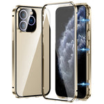 غطاء هاتف زجاج مقسى عالي الدقة بمشبك مزدوج مغناطيسي، لهاتف iPhone 11 Pro