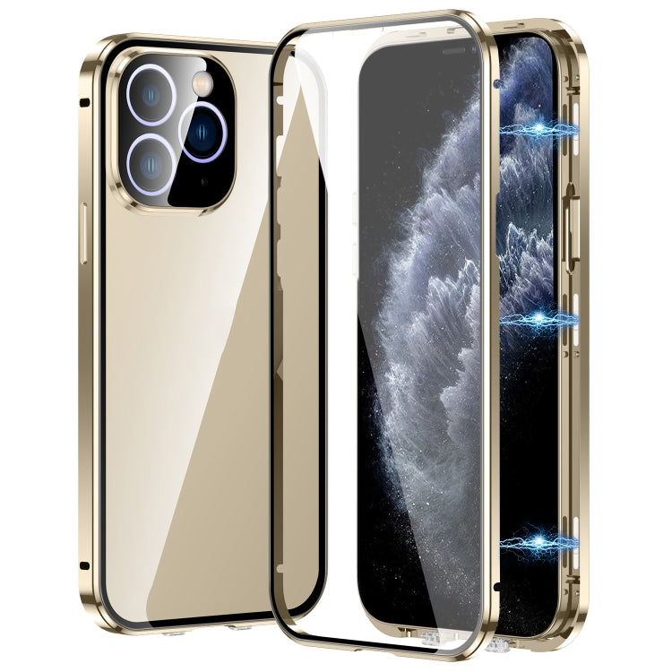 غطاء هاتف زجاج مقسى عالي الدقة بمشبك مزدوج مغناطيسي، لهاتف iPhone 11 Pro