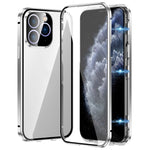 غطاء هاتف زجاج مقسى عالي الدقة بمشبك مزدوج مغناطيسي، لهاتف iPhone 11 Pro