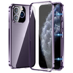 غطاء هاتف زجاج مقسى عالي الدقة بمشبك مزدوج مغناطيسي، لهاتف iPhone 11 Pro