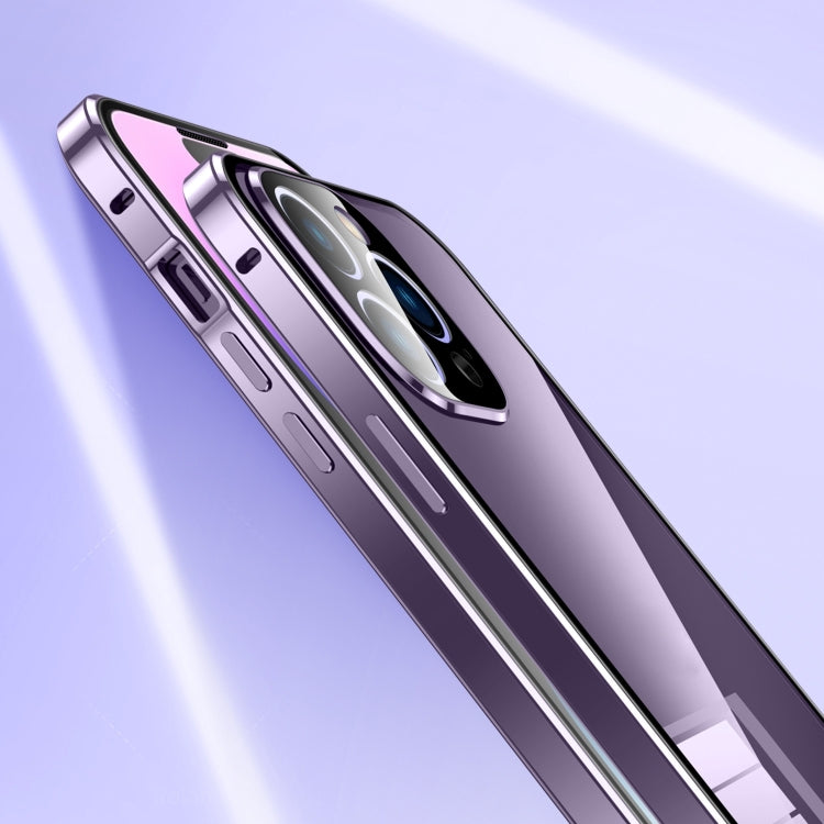 غطاء هاتف زجاج مقسى عالي الدقة بمشبك مزدوج مغناطيسي، لهاتف iPhone 11 Pro
