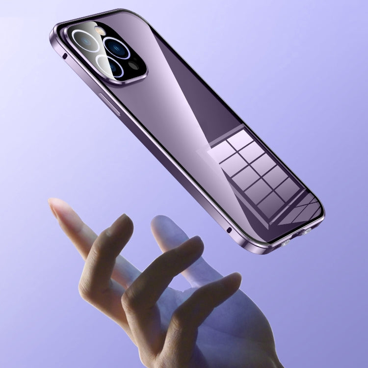 غطاء هاتف زجاج مقسى عالي الدقة بمشبك مزدوج مغناطيسي، لهاتف iPhone 11 Pro