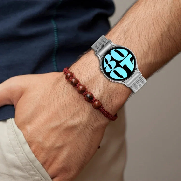سوار ساعة معدني مغناطيسي ميلان بنمط الأزرار، لساعات Samsung Galaxy Watch 6