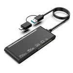 قارئ بطاقات متعدد الوظائف CR7 USB3.0 + Type-C لبطاقات CF / XD / MS / SD / TF 7 في 1، USB3.0 + Type-C
