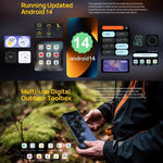 Ulefone Armor 24، هاتف مقاوم، بصمة إصبع جانبية، بطارية 22000 مللي أمبير، شاشة 6.78 بوصة أندرويد 14 معالج MediaTek Helio G96 ثماني النواة، الشبكة: 4G، NFC، Armor 24