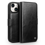 غطاء هاتف من الجلد الطبيعي الكلاسيكي QIALINO مع إبزيم 103، لهواتف iPhone 17e / 16e، iPhone 17 Pro Max، iPhone 17 Pro، iPhone 17، iPhone Air، iPhone 15 Pro Max، iPhone 15 Plus، iPhone 15