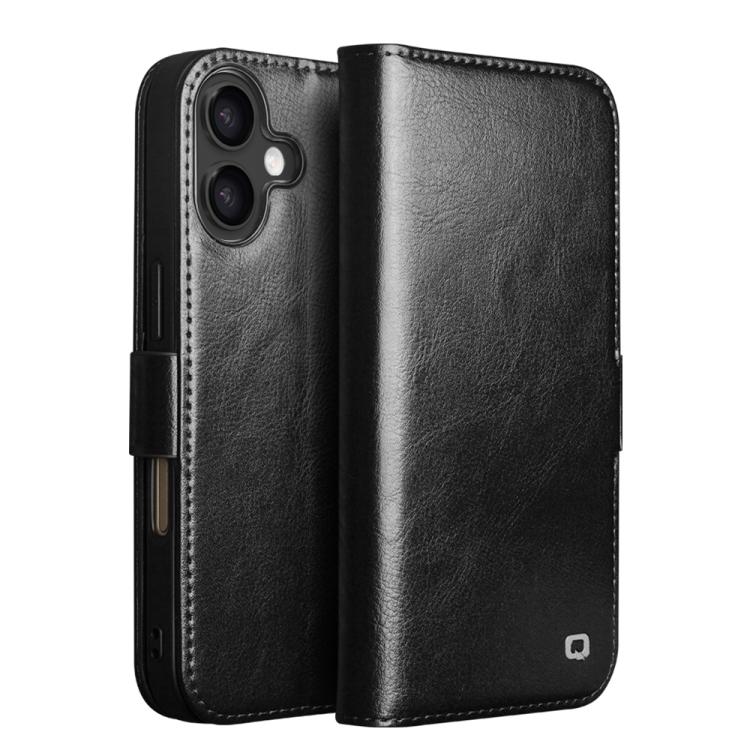 غطاء هاتف من الجلد الطبيعي الكلاسيكي QIALINO مع إبزيم 103، لهواتف iPhone 17e / 16e، iPhone 17 Pro Max، iPhone 17 Pro، iPhone 17، iPhone Air، iPhone 15 Pro Max، iPhone 15 Plus، iPhone 15