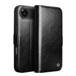 غطاء هاتف من الجلد الطبيعي الكلاسيكي QIALINO مع إبزيم 103، لهواتف iPhone 17e / 16e، iPhone 17 Pro Max، iPhone 17 Pro، iPhone 17، iPhone Air، iPhone 15 Pro Max، iPhone 15 Plus، iPhone 15