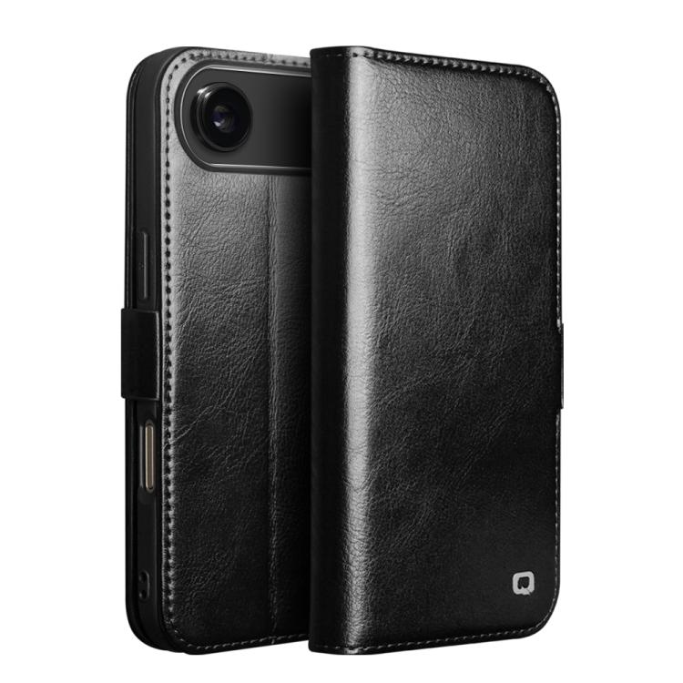 غطاء هاتف من الجلد الطبيعي الكلاسيكي QIALINO مع إبزيم 103، لهواتف iPhone 17e / 16e، iPhone 17 Pro Max، iPhone 17 Pro، iPhone 17، iPhone Air، iPhone 15 Pro Max، iPhone 15 Plus، iPhone 15