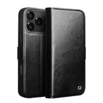 غطاء هاتف من الجلد الطبيعي الكلاسيكي QIALINO مع إبزيم 103، لهواتف iPhone 17e / 16e، iPhone 17 Pro Max، iPhone 17 Pro، iPhone 17، iPhone Air، iPhone 15 Pro Max، iPhone 15 Plus، iPhone 15