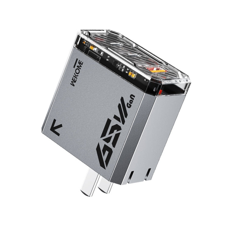 شاحن WK WP-U156 من سلسلة Pioneer بقوة 65 واط USB + منفذي USB-C/Type-C GaN، WP-U156
