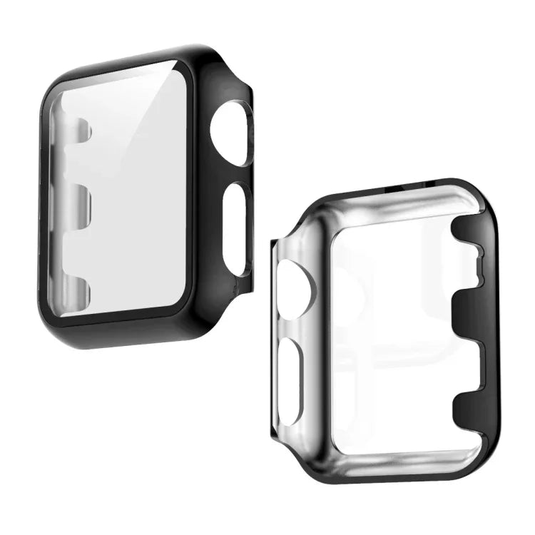 غطاء حماية متكامل من علبة PC مطلية بالكهرباء + فيلم مقسى، لسلسلة Apple Watch 3 & 2 & 1 مقاس 38مم، لسلسلة Apple Watch 3 & 2 & 1 مقاس 42مم، لسلسلة Apple Watch 5 & 4 مقاس 40مم، لسلسلة Apple Watch 5 & 4 مقاس 44مم