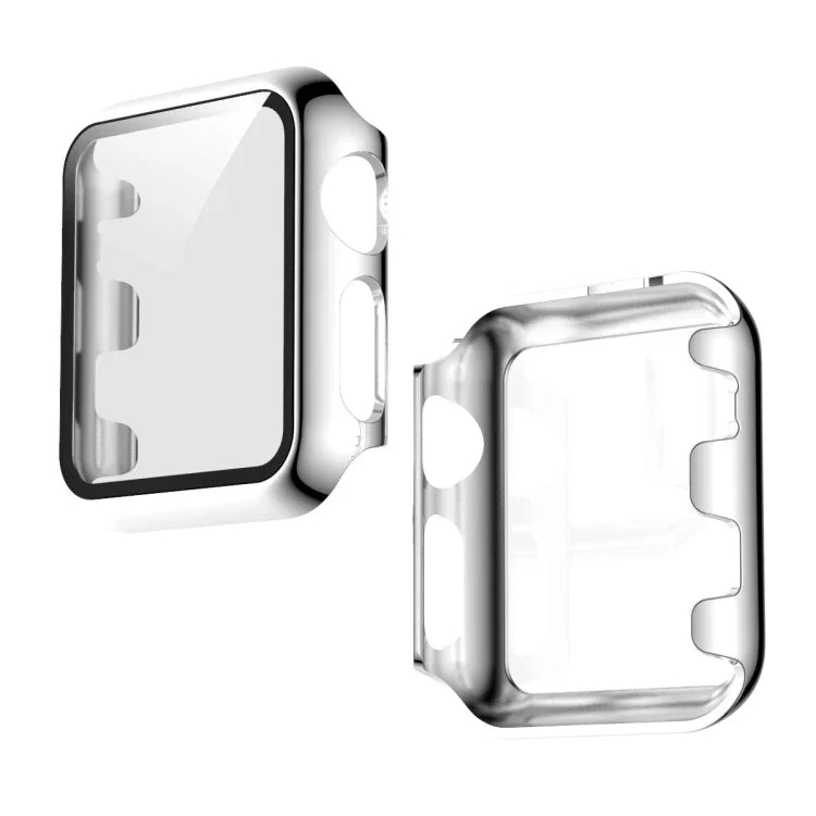 غطاء حماية متكامل من علبة PC مطلية بالكهرباء + فيلم مقسى، لسلسلة Apple Watch 3 & 2 & 1 مقاس 38مم، لسلسلة Apple Watch 3 & 2 & 1 مقاس 42مم، لسلسلة Apple Watch 5 & 4 مقاس 40مم، لسلسلة Apple Watch 5 & 4 مقاس 44مم