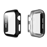 غطاء حماية متكامل من علبة PC مطلية بالكهرباء + فيلم مقسى، لسلسلة Apple Watch 3 & 2 & 1 مقاس 38مم، لسلسلة Apple Watch 3 & 2 & 1 مقاس 42مم، لسلسلة Apple Watch 5 & 4 مقاس 40مم، لسلسلة Apple Watch 5 & 4 مقاس 44مم