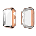 غطاء حماية متكامل من علبة PC مطلية بالكهرباء + فيلم مقسى، لسلسلة Apple Watch 3 & 2 & 1 مقاس 38مم، لسلسلة Apple Watch 3 & 2 & 1 مقاس 42مم، لسلسلة Apple Watch 5 & 4 مقاس 40مم، لسلسلة Apple Watch 5 & 4 مقاس 44مم