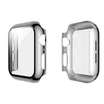 غطاء حماية متكامل من علبة PC مطلية بالكهرباء + فيلم مقسى، لسلسلة Apple Watch 3 & 2 & 1 مقاس 38مم، لسلسلة Apple Watch 3 & 2 & 1 مقاس 42مم، لسلسلة Apple Watch 5 & 4 مقاس 40مم، لسلسلة Apple Watch 5 & 4 مقاس 44مم