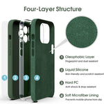 حافظة هاتف من السيليكون السائل الميكروفايبر مقاومة للصدمات، لهاتف iPhone 12، لهاتف iPhone 12 Pro Max، لهاتف iPhone 12 Pro