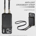 غطاء هاتف من الجلد مع محفظة بسحاب وسلسلتين JEEHOOD C22، لهواتف iPhone 17 Pro Max، iPhone 17 Pro، iPhone Air، iPhone 16 Pro Max، iPhone 16 Pro، iPhone 16 Plus، iPhone 16، iPhone 15 Pro Max