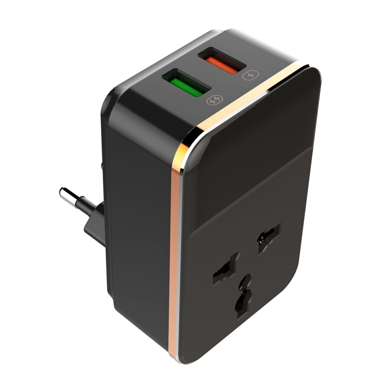 مقبس تحويل عالمي LDNIO SC1205 + USB QC3.0 + منافذ USB، شاحن سفر متعدد الوظائف لشحن الهاتف المحمول، قابس الاتحاد الأوروبي