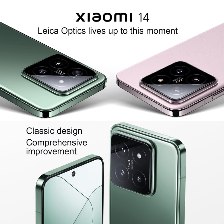 Xiaomi 14، شاشة 6.36 بوصة Xiaomi HyperOS معالج Snapdragon 8 Gen 3 ثماني النواة 4 نانومتر حتى 3.3 جيجاهرتز، NFC، الشبكة: 5G، 12GB+256GB، 16GB+512GB، 16GB+1TB