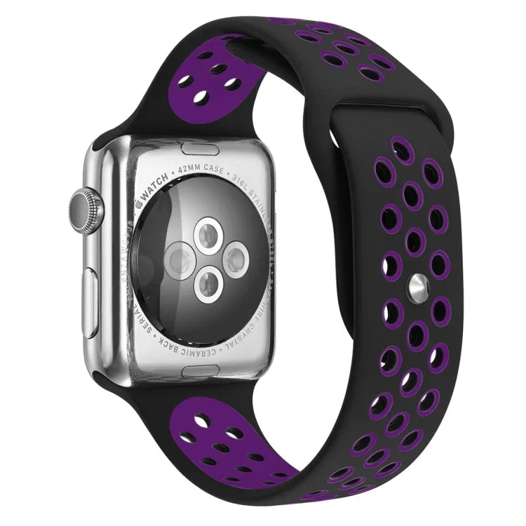 سوار ساعة سيليكون رياضي الإصدار القياسي، لسلسلة Apple Watch 7 مقاس 41 مم / 6 و SE و 5 و 4 مقاس 40 مم / 3 و 2 و 1 مقاس 38 مم، لساعات Apple Watch Ultra 49 مم / السلسلة 8 و 7 مقاس 45 مم / SE 2 و 6 و SE و 5 و 4 مقاس 44 مم / 3 و 2 و 1 مقاس 42 مم