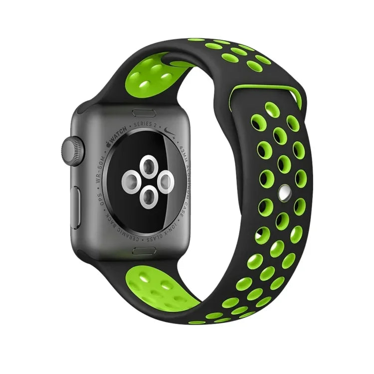 سوار ساعة سيليكون رياضي الإصدار القياسي، لسلسلة Apple Watch 7 مقاس 41 مم / 6 و SE و 5 و 4 مقاس 40 مم / 3 و 2 و 1 مقاس 38 مم، لساعات Apple Watch Ultra 49 مم / السلسلة 8 و 7 مقاس 45 مم / SE 2 و 6 و SE و 5 و 4 مقاس 44 مم / 3 و 2 و 1 مقاس 42 مم
