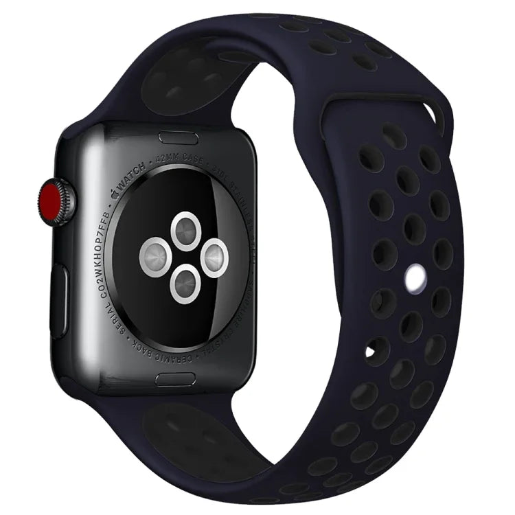 سوار ساعة سيليكون رياضي الإصدار القياسي، لسلسلة Apple Watch 7 مقاس 41 مم / 6 و SE و 5 و 4 مقاس 40 مم / 3 و 2 و 1 مقاس 38 مم، لساعات Apple Watch Ultra 49 مم / السلسلة 8 و 7 مقاس 45 مم / SE 2 و 6 و SE و 5 و 4 مقاس 44 مم / 3 و 2 و 1 مقاس 42 مم