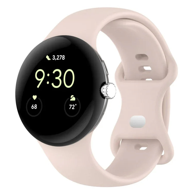 سوار ساعة سيليكون بلون صلب لـ Google Pixel Watch 4 / 3 / 2 / 1 مقاس 41مم، مقاس S، مقاس L