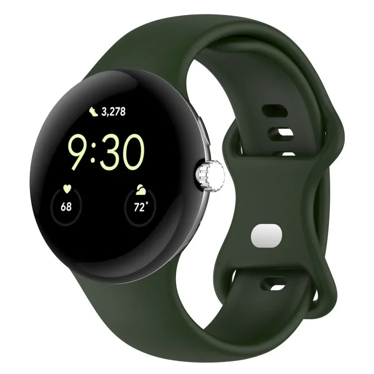 سوار ساعة سيليكون بلون صلب لـ Google Pixel Watch 4 / 3 / 2 / 1 مقاس 41مم، مقاس S، مقاس L