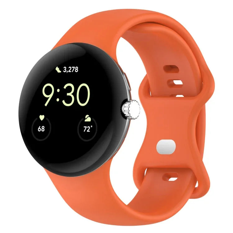 سوار ساعة سيليكون بلون صلب لـ Google Pixel Watch 4 / 3 / 2 / 1 مقاس 41مم، مقاس S، مقاس L