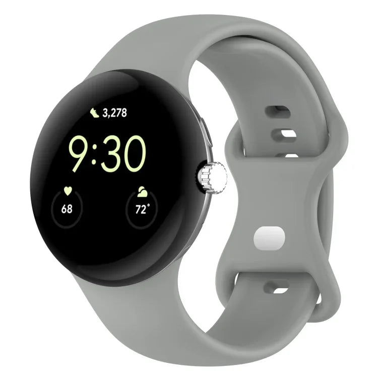 سوار ساعة سيليكون بلون صلب لـ Google Pixel Watch 4 / 3 / 2 / 1 مقاس 41مم، مقاس S، مقاس L