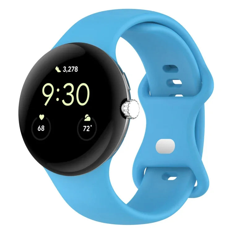 سوار ساعة سيليكون بلون صلب لـ Google Pixel Watch 4 / 3 / 2 / 1 مقاس 41مم، مقاس S، مقاس L