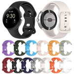 سوار ساعة سيليكون بلون صلب لـ Google Pixel Watch 4 / 3 / 2 / 1 مقاس 41مم، مقاس S، مقاس L