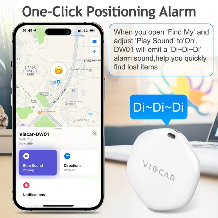 جهاز تعقب موقع لاسلكي لمفتاح السيارة VIECAR DW01 مضاد للضياع، VIECAR DW01