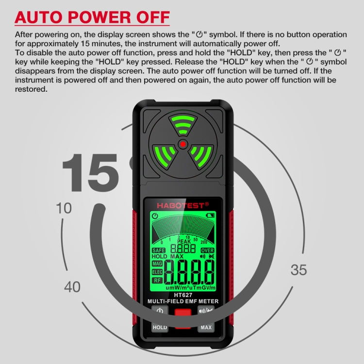 HABOTEST HT627 Electromagnetic Radiation Detector, HT627